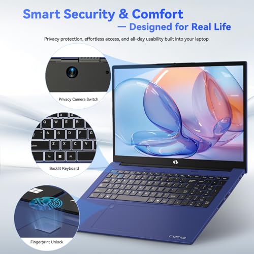 Image of NIMO Light-Gaming-Laptop, 17.3 inch FHD Computer with AMD 8-Core R7 7735HS 64GB DDR5 RAM 2TB SSD (Up to 4.75GHz, Beat i7-12650H) Radeon 680M GPU 100W Fast PD for Content Creators & Student 2Y Warranty