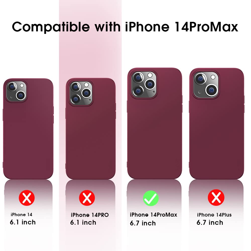 Jeylly Custodia Per IPhone 14 Pro Max, Rosso – Cover Ibrida Morbida E Rigida Con Protezione Antiurto, Include 2 Pellicole Vetro Temperato