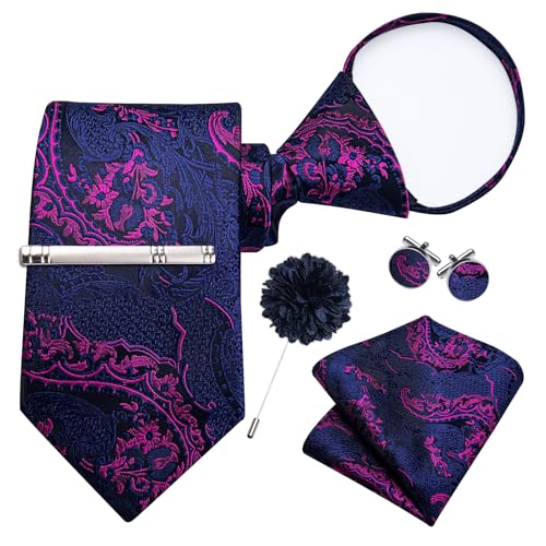 Image of DiBanGu Silk Zipper Ties for Men, Formal Pre-tied Necktie