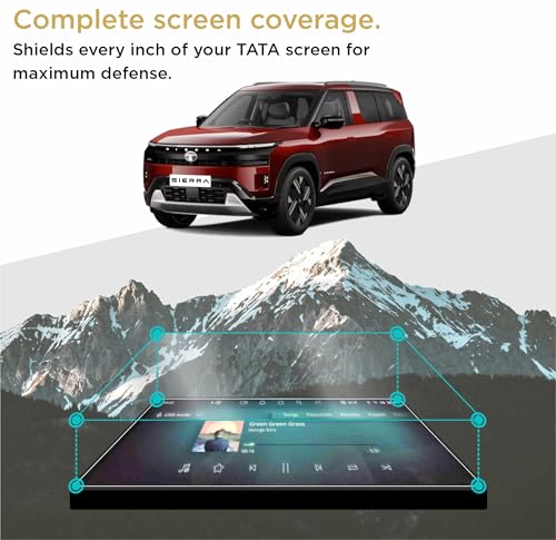 Image of SPARTAN SHIELD {2 PACK} Screen Guard For TATA SIERRA 2025+ || PURE, PURE+ & ADVENTURE || 10.25 Inch Infotainment Touchscreen + Sterring Cluster Protector || Anti Scratch | Water Resistant | HD Clarity || TataSierra Car Accessory 2026 [NOT TEMPERED GLASS] (2 Pack [10.25 inchINFO])