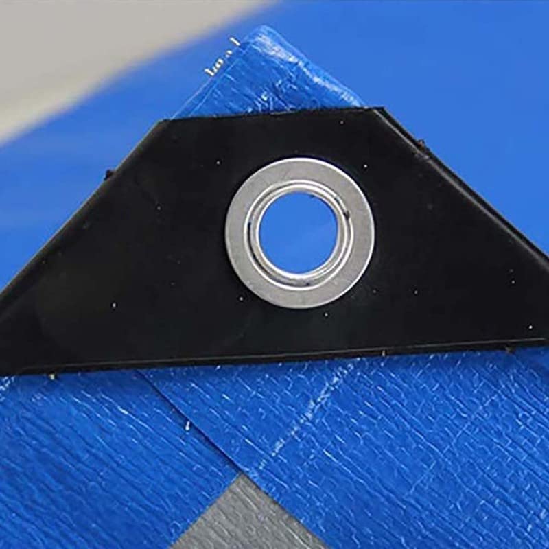 Telo occhiellato pesante 200 g/m2, telone blu ideale per copertura piscina, copritutto protettivo impermeabile per esterni m 6x10