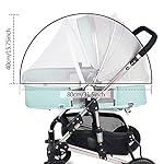 Nesloonp Kinderwagen Netz Moskitonetz Universal Fly Bug Insektennetz für Kinderwagen Kinderwagen Kinderwagen und Reisebett Waschbar Langlebig Mit Reißverschluss und Band fest Insektennetz (Weiß)