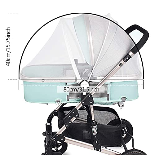 Nesloonp Kinderwagen Netz Moskitonetz Universal Fly Bug Insektennetz für Kinderwagen Kinderwagen Kinderwagen und Reisebett Waschbar Langlebig Mit Reißverschluss und Band fest Insektennetz (Weiß)