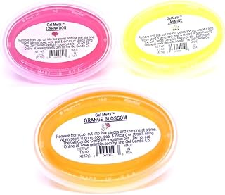 Spring Season Floral Set of 3 Aroma Gel Melts™ Jasmine, Carnation and Orange Blossom Gel Wax for Warmers and Burners by The Gel Candle Company Peel, MELT and Enjoy