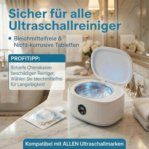 Retainer Fresh Zahnschiene Reinigungstabletten - Zahnspangenreiniger für Retainer, Aligner, Knirscherschiene und Aufbissschiene - Reinigt in 5 Minuten - 120 Stück