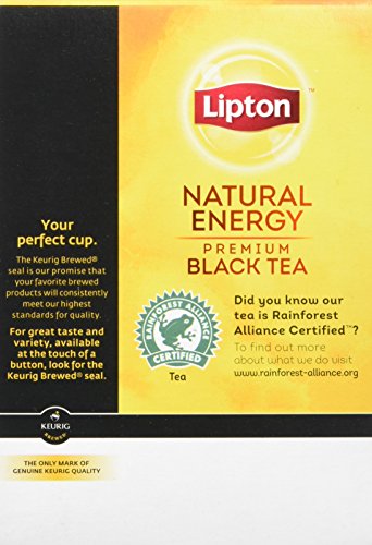 Lipton K-Cup Portion Pack for Keurig Brewers, Natural Energy Premium Black Tea, 24 count.