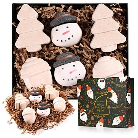 BODY & EARTH Christmas Bath Bombs Gift Set - Handmade Bubble and Floating Fizzies Spa Kit, Xmas Gifts for Women, Mom, Her Cover