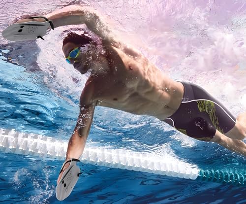 Swim Paddles Hand, Swim Training Hand Paddles with Adjustable Straps, Swimming Hand Paddles for Women and Men