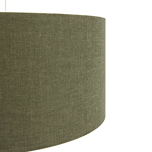 Qazqa Pendelleuchte Combi 1 – Weiß Mit Grünem Schirm, 50 Cm, Höhenverstellbar, E27, Dimmbar