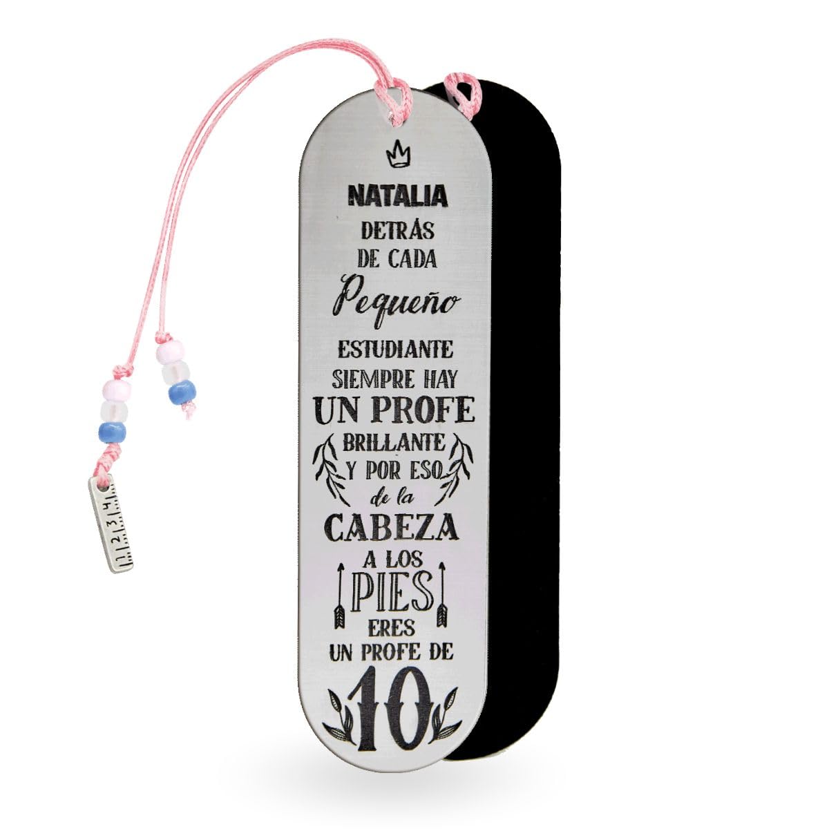 Marcapáginas Metacrilato Efecto Plata | Regalo Original | Punto de Libro Personaliza con Nombres | Regalos Personalizados Profes, Fin de Curso (Un gran profe es difícil de encontrar)