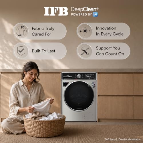 Image of IFB 11 Kg 5 Star, Ai DOS, OXYJET, 9 Swirl Wash, Steam Refresh, Eco Inverter, WiFi, DeepClean Fully Automatic Front Load Washing Machine(EXECUTIVE PLUS OXN 1114, 2X Power Steam,Inbuilt Heater,Silver)