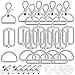 DKBT Lot de 30 mousqueton sac a main, pivotant snap crochets,boucle sangle, boucle en métal tri-glide, boucle sac à dos, mousqueton couture, boucle coulissante avec aimant pour sac