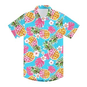 Enlifety Boys Girls Hawaii Shirt Cool Summer Casual Blouse Short Sleeve Button Down Tops Size 2-10T