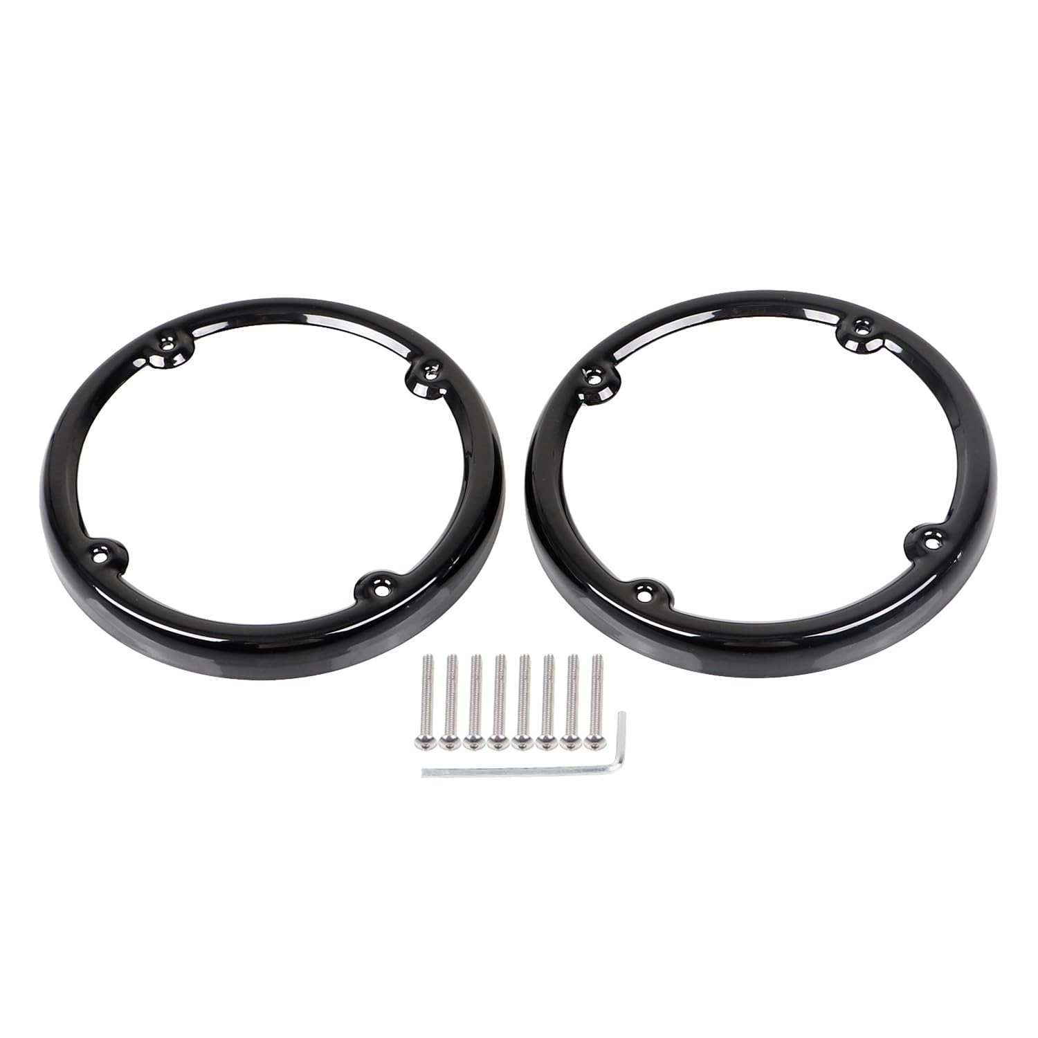 XMMT Black Rear Speaker Grill Cover Speaker Trim Bezels Metal for Harley Touring Street Glide FL Trike Touring Electra Glide Road Glide 1996-2013