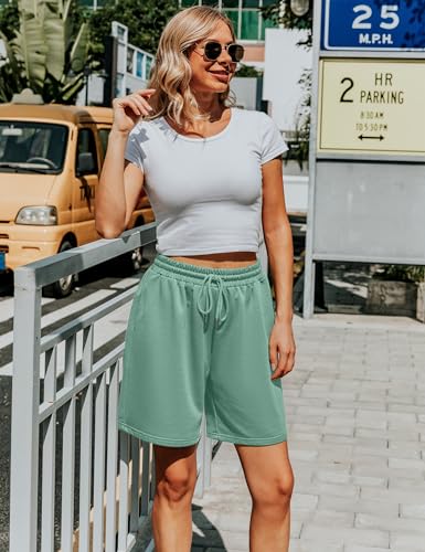 Image of Quenteen Women's Casual Summer Sweat Shorts Athletic Gym Shorts Loose Hiking Running Jogger Shorts with Pockets