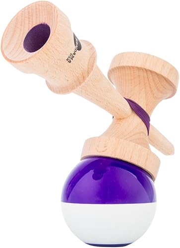 Miniatura 2 de Kendama USA Kaizen Half Split Kendamas - Opciones de pintura adhesiva y extras incluidos (morado)
