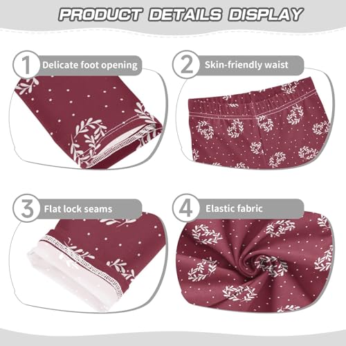 Red with Heart Girls Leggings,Workout Leggings for Girls Toddler Athletic Leggings Size for 3-10T3