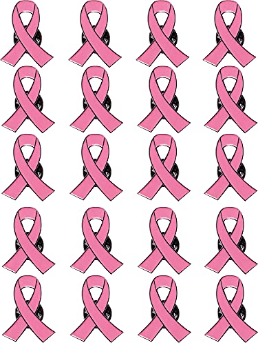 Mayam Official Hope Pink Ribbon Pins Breast Cancer Awareness Brooch Lapel Pin Buttons (50), 22.5cm