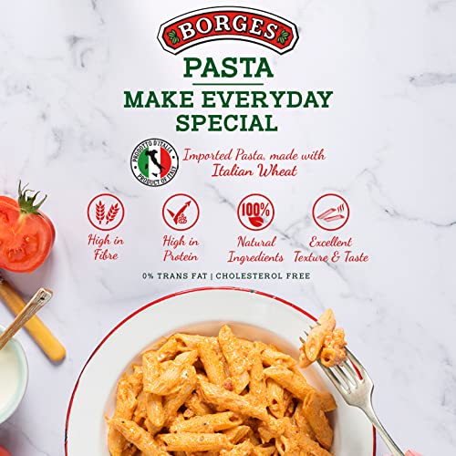 Image of Borges Cholesterol Free Whole Wheat Penne Pasta (500g) (Pack of 2)