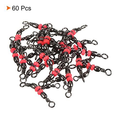 PATIKIL 3 Way Swivel, 60Pcs 28lb Stainless Steel Cross Line T-Turn Triple Barrel Terminal Tackle for Saltwater Freshwater Fishing Black - Image 3