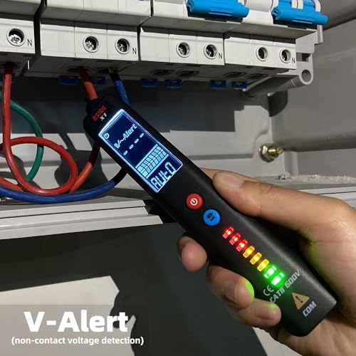 Image of BSIDE EBTN LCD Voltage Detector, 3-Line Display Non-Contact AC Voltage Tester Pen, Adjustable Sensitivity, Dual Range 6V-1000V /90V-1000V Electricity Sensor Live Wire Checker with Flashlight
