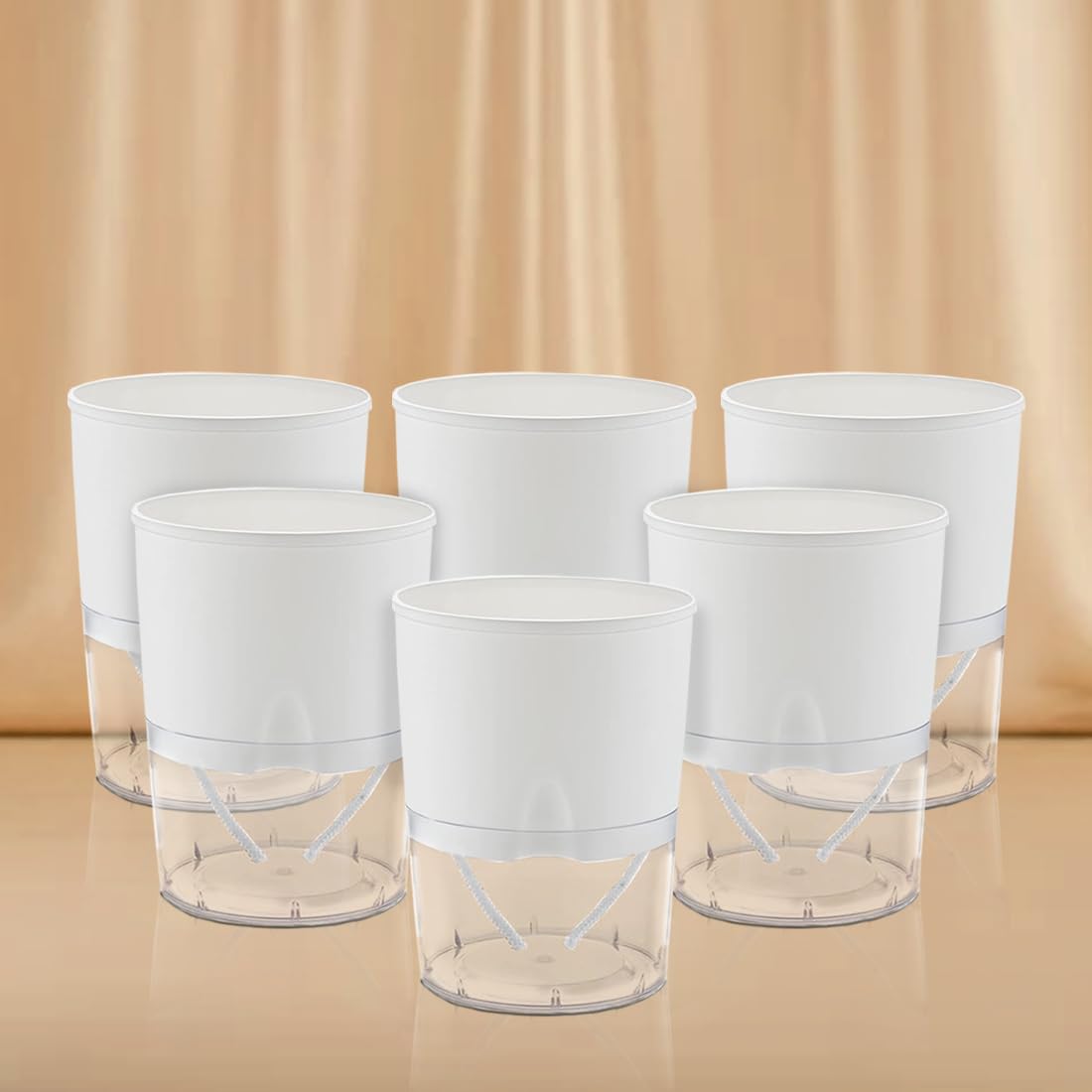 Casa De Amor Self Watering Pots for Home Decor, Living Room, Kitchen, Bedroom, Table Top, Office, Gifting | Plants not Included (White, Pack of 6) (B0D9HCCY6V) Amazon Price History, Amazon Price Tracker