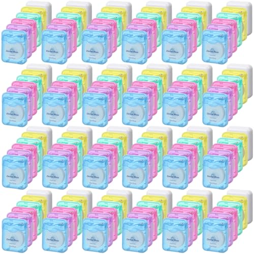 Honeydak 150 Pack Dental Floss Bulk Mint Flavored Floss 50m Each Travel Dental Floss Oral Care for Teeth Protection(Multicolor)
