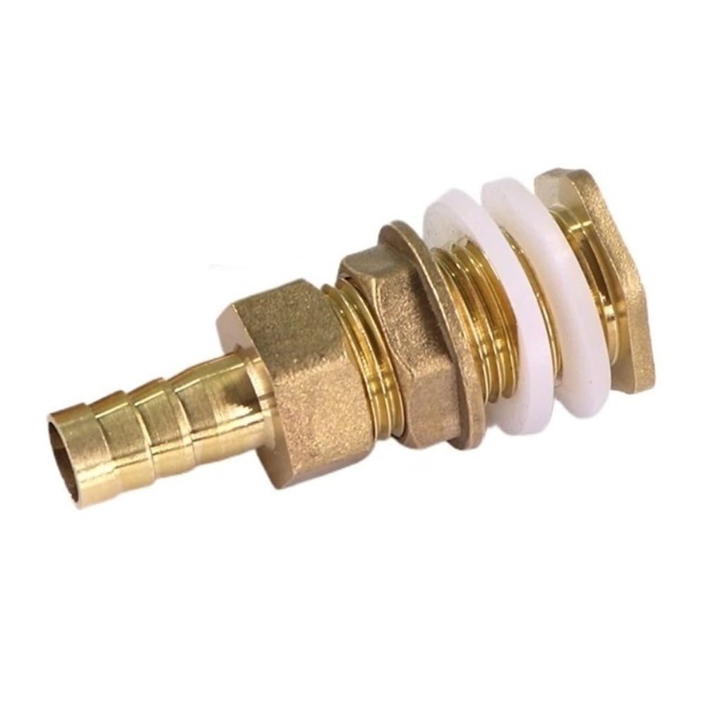 Mosiężne złącze króćca do węża 19mm Adapter zbiornika wody podwójna podkładka uszczelniająca złączka rurowa do nawadniania ogrodu 1 szt.(White,6mm)