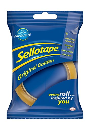 Image of Sellotape Original Tape - 24 mm x 50 m, Golden (Pack of 4)