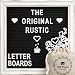 Black Felt Letter Board with Rustic White Wood Farmhouse Vintage Frame and Stand by Felt Creative Home Goods | 10x10 Inch Antique Changeable Message Board 350 White Alphabet Letters, Numbers, Emojis