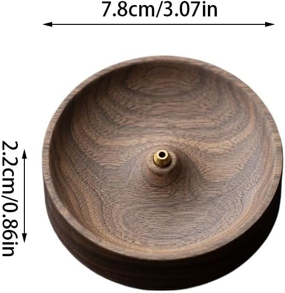 Incense Burner Solid Wood Incense Plug Wire Incense Base Round Incense Burner Zen Incense Accessories Buddhist Hall Incense Burner Incense Stick Holder