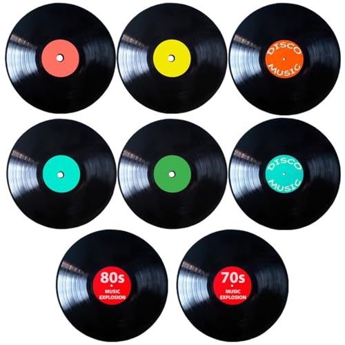 YSJCHEBS 8 Piezas de Discos De Vinilo, Pegatinas De Pared Decorativas Retro, Decoración Del Hogar Autoadhesiva Personalizada