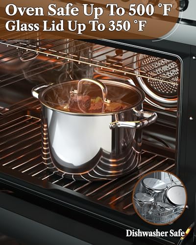 Image of Cook N Home 02644 7-Piece Tri-Ply Clad Stainless Steel Cookware Set, Silver