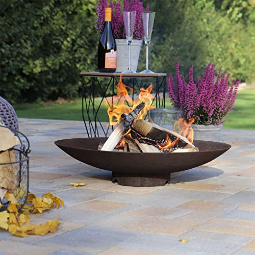 CLGarden Feuerschale Cortenstahl 60cm rund Garten Feuerstelle CF60 klein robust 3mm Corten Stahl Metall – Bild 6