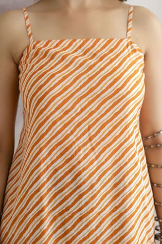 Image of Women's Printed Halter Neck Kurti Top | Sleeveless V-Neck Short Tunic with Back Tie-Up | Casual Ethnic & Summer Wear