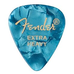 Fender® »351 SHAPE CLASSIC PICKS« Médiators en Celluloïd – Forme: 351 – Pack de 12 – Épaisseur: X-Heavy – Couleur: Ocean… - Les Beatles, Paul McCartney, John Lennon, RIngo Starr, George Harrison