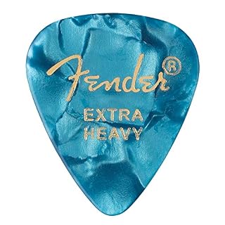 Fender® »351 SHAPE CLASSIC PICKS« Médiators en Celluloïd – Forme: 351 – Pack de 12 – Épaisseur: X-Heavy – Couleur: Ocean… - Les Beatles, Paul McCartney, John Lennon, RIngo Starr, George Harrison