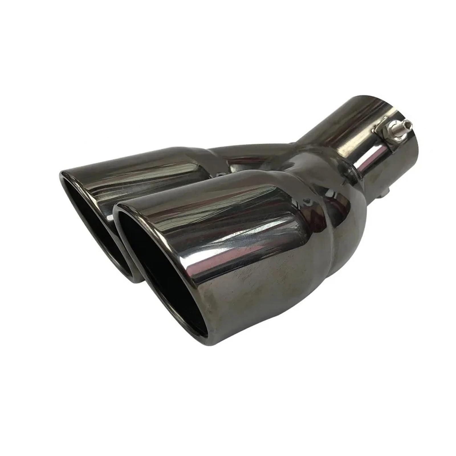 Auto-eindpijpen Uniwersalny 63mm Samochodowy Wlot Podwójny Tylny Wydech Końcówka Rury Wydechowej Czarny Stal Nierdzewna Samochodowy Uitlaat Trim(Gun-black W)