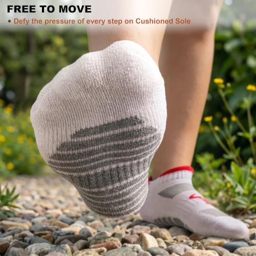 BULLIANT 6-Pack Cushioned Athletic Ankle Socks For Men Running-Arch Support - image 2