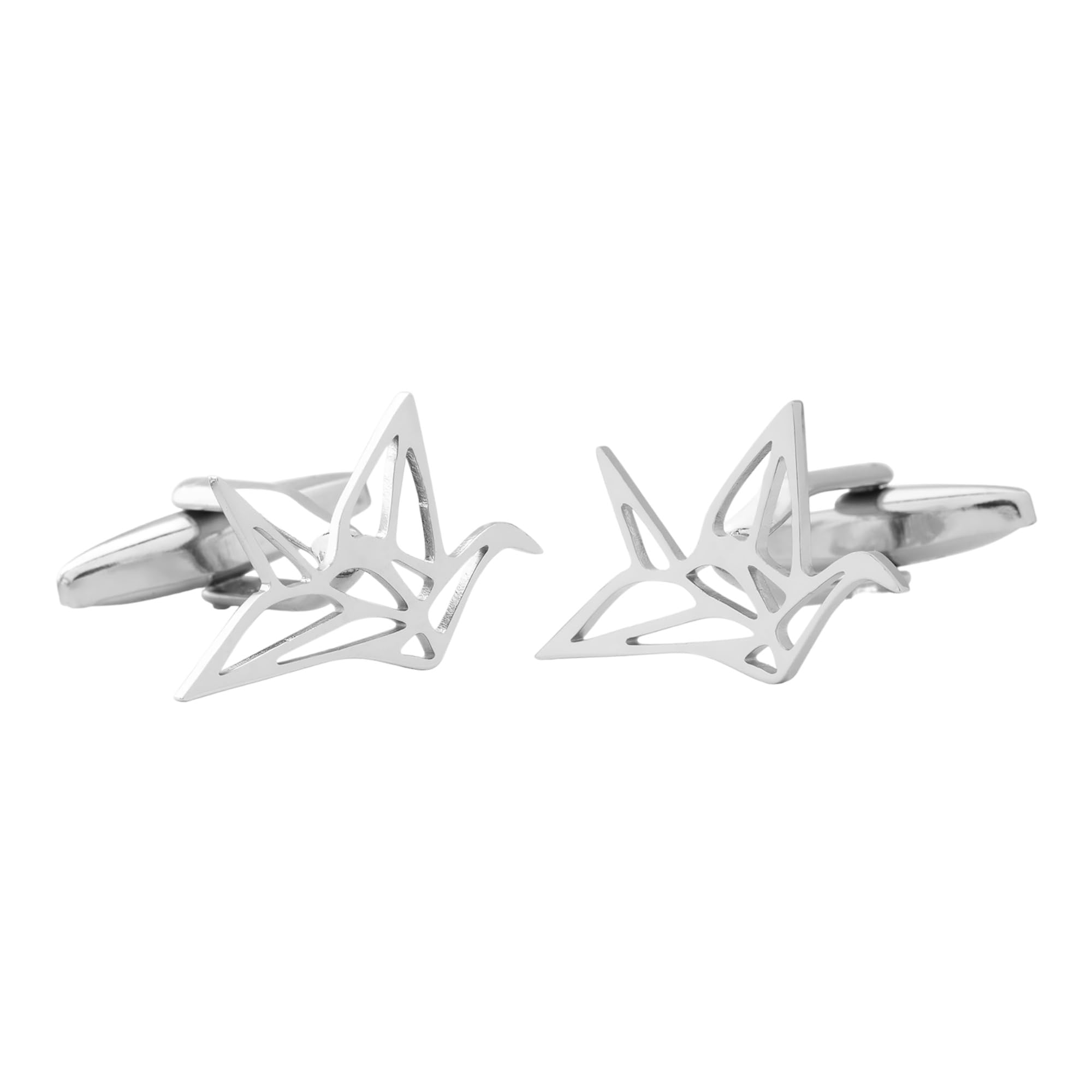 Gemelolandia | Gemelos para Camisa Cisne Origami Inox 20 mm Gemelos Originales Para Camisas | Para Hombres y Niños | Regalos Para Bodas, Comuniones, Bautizos