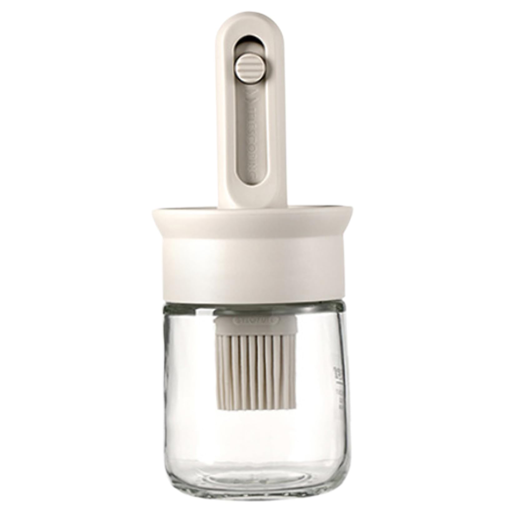Oil Dispenser with Brush, Clear Glass Cooking Oil Container with Stretchable Heat-Resistant Silicone Brush for Cooking BBQ Kitchen