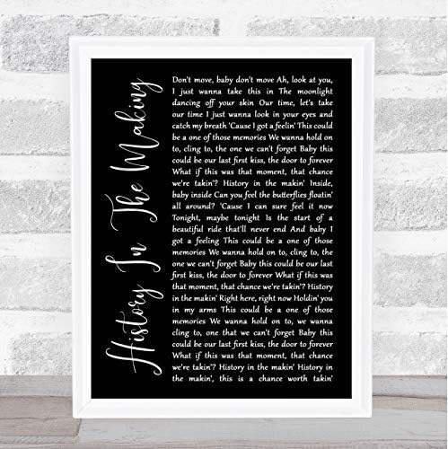History in The Making Black Script Song Lyric Quote Music Print