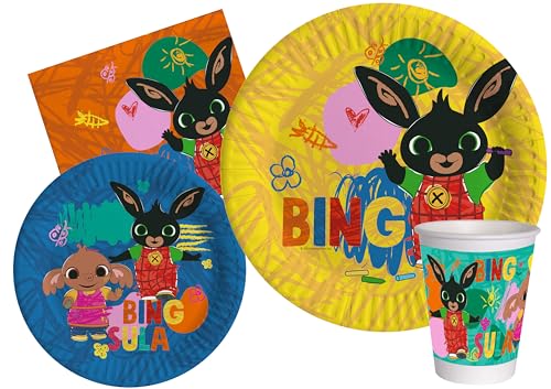 Kit vaisselle Bing pour grand anniversaire de 24 personnes sans vaisselle à faire