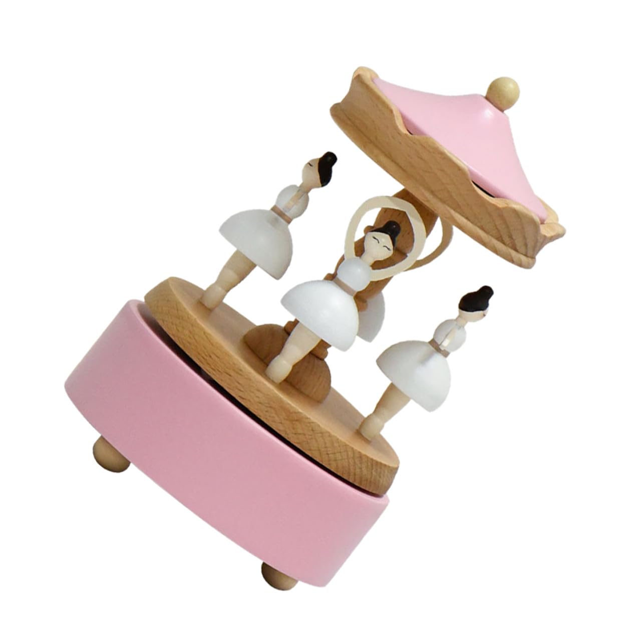 Caja de Música de Ballet de Madera Caja Giratoria de Bailarina para Escritorios Diseño de Ballet para Niñas