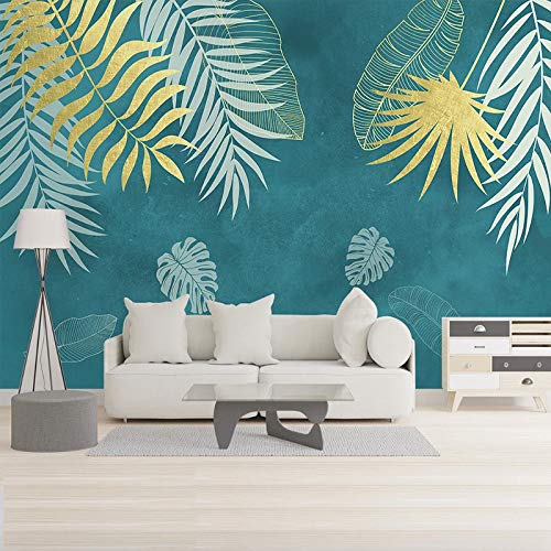 Papier peint panoramique 3D de 150x105cm avec motif feuille GOKSEL