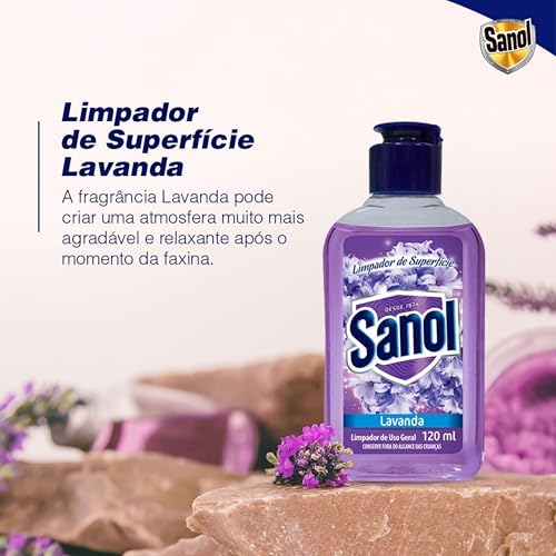 Limpador Concentrado de Superfície, Perfumador, Lavanda , Sanol, 120 ml, Roxo