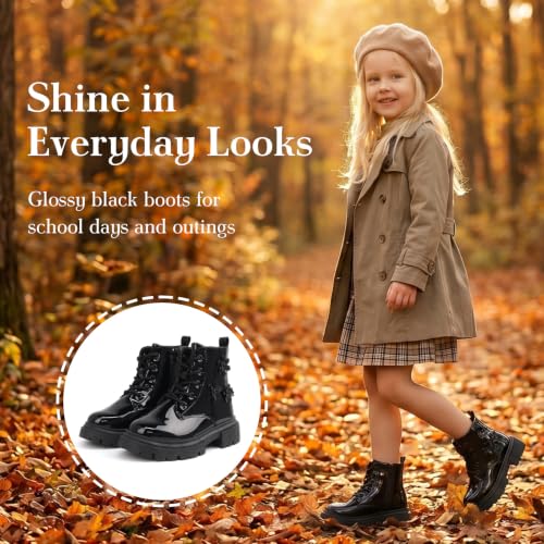 Wulubaba Toddler Girls Combat Boots, Side Zipper Lace Up Boots by Wulubaba - Used condition - Image 2