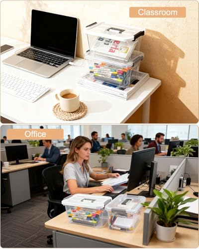 Save 36% on NUMIFUN 6-Pack Clear Stackable Storage Bins