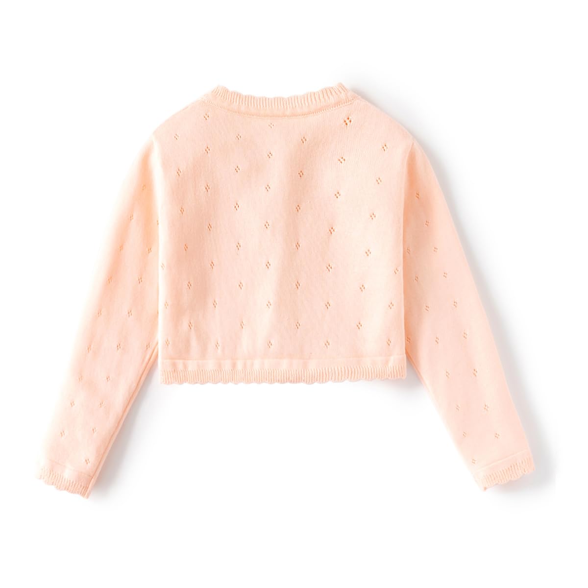 Little Girls' Knit Long Sleeve Bolero Shrug Cardigan,Toddler Girls Cotton Thin Bow Knot Shawl Lace Sweater Jacket Coat Light Orange