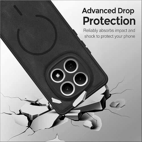 Image of SBMS Back Cover for Redmi Note 15 5G /Poco M8 5G | Ultra Slim Soft Rubberised Hard Case | Oil Feel Soft Leather Back | Mag-Safe Design (Mag-Safe Not Support) | Camera Protection Case Poco M8 5G (Black)